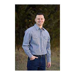 Wrangler Cowboy Cut Work Western Indigo Chambray Mens Long Sleeve Shirt Wrangler